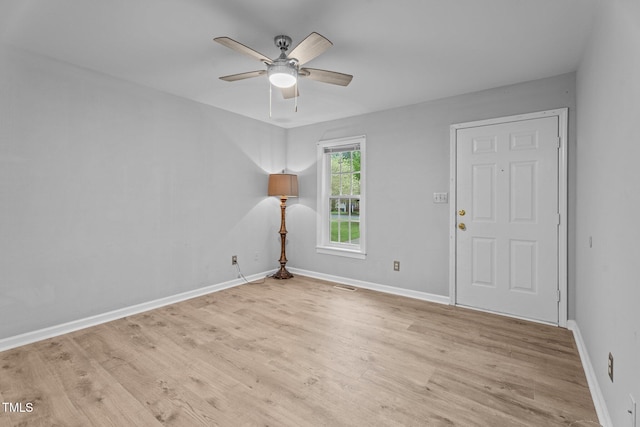 627 Gaslight Trl, Wendell, NC 27591 - spare room with a ceiling fan, wood finished floors, and baseboards