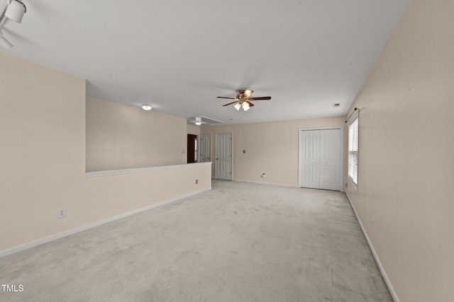 1604 Carnation Dr, Durham, NC 27703 - empty room featuring ceiling fan, light colored carpet, and baseboards