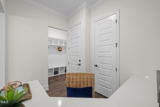 3053 Roy Ct, Apex, NC 27523 - mudroom with ornamental molding and wood finished floors
