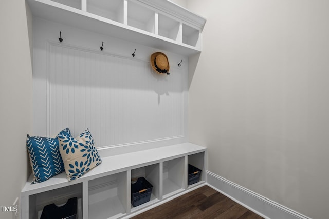 3053 Roy Ct, Apex, NC 27523 - mudroom with dark wood-type flooring and baseboards