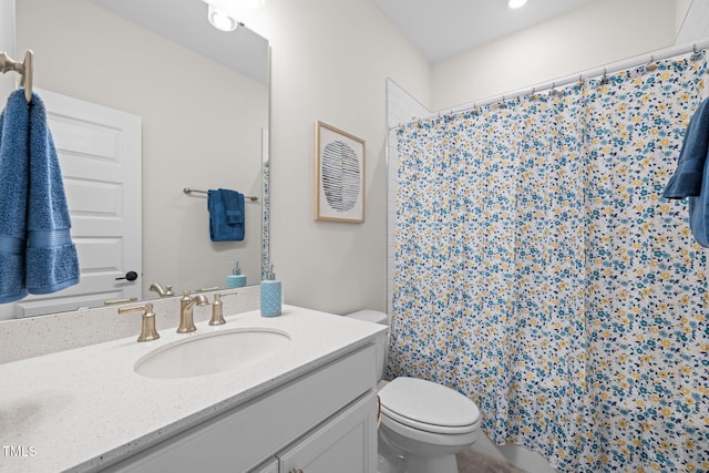 3053 Roy Ct, Apex, NC 27523 - bathroom with vanity and a shower with curtain