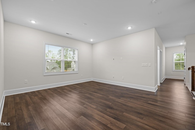 3053 Roy Ct, Apex, NC 27523 - unfurnished room with dark wood-type flooring and recessed lighting