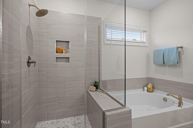 3053 Roy Ct, Apex, NC 27523 - full bathroom with tiled shower and a garden tub
