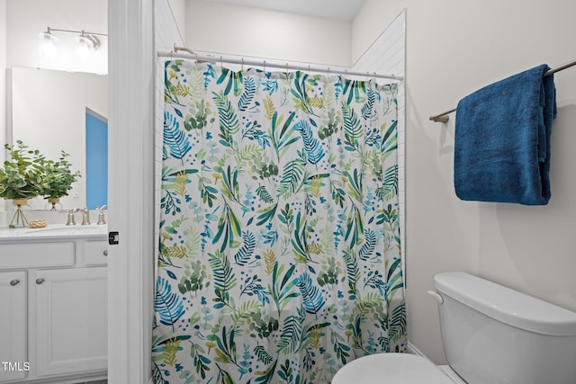 3053 Roy Ct, Apex, NC 27523 - bathroom with vanity and a shower with shower curtain