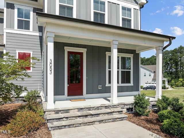 3053 Roy Ct, Apex, NC 27523 - property entrance featuring board and batten siding and a porch