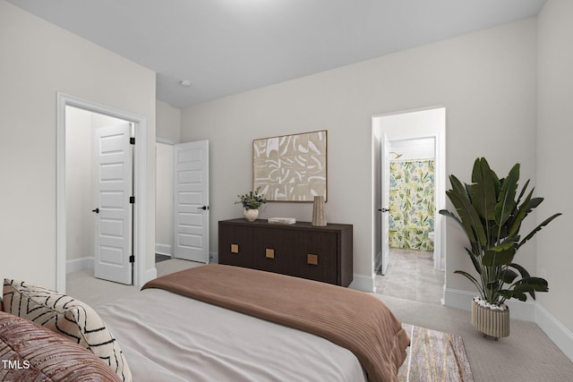 3053 Roy Ct, Apex, NC 27523 - bedroom featuring light colored carpet and ensuite bathroom