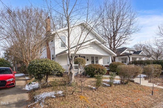 507 Price Ave, Durham, NC 27701 - view of front of house with covered porch and a chimney