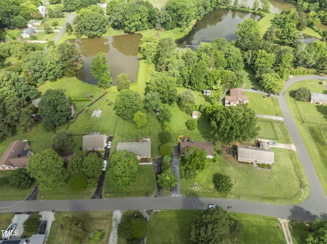 6411 Pondview Ln, Durham, NC 27712 - aerial view of property and surrounding area with a large body of water