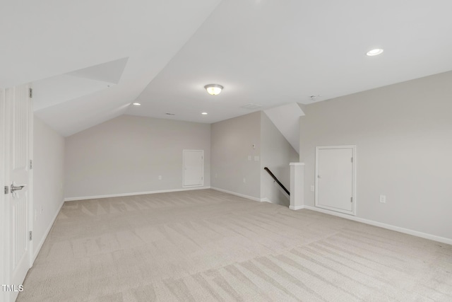 118 Manning Way, Durham, NC 27703 - bonus room featuring light colored carpet, recessed lighting, vaulted ceiling, and baseboards