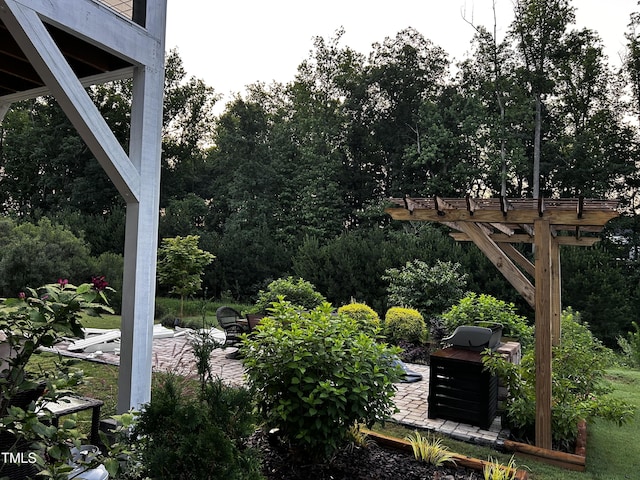 1131 Lowland St, Apex, NC 27523 - view of yard featuring a patio area and view of wooded area