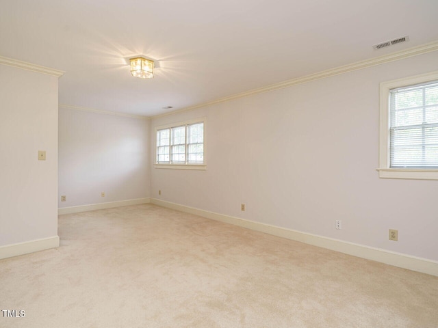 3339 Ridgecrest Ct, Raleigh, NC 27607 - spare room featuring ornamental molding and light colored carpet