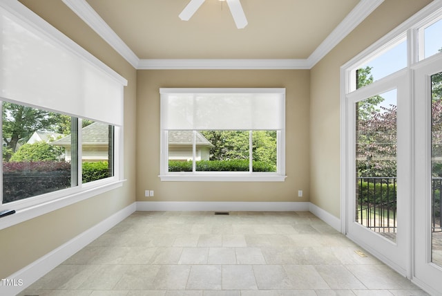 1210 Brooks Ave, Raleigh, NC 27607 - unfurnished sunroom with healthy amount of natural light, baseboards, and ornamental molding