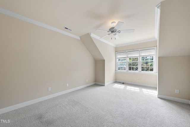 1210 Brooks Ave, Raleigh, NC 27607 - bonus room with a ceiling fan, baseboards, light carpet, and vaulted ceiling