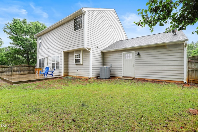 202 Stonecreek Dr, Apex, NC 27539 - back of house featuring a deck and central AC unit