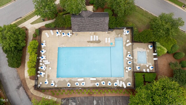 202 Stonecreek Dr, Apex, NC 27539 - drone / aerial view of a pool