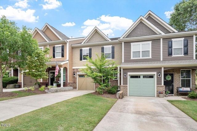 103 Ransomwood Dr, Apex, NC 27539 - view of front of property with driveway, an attached garage, a front yard, and brick siding
