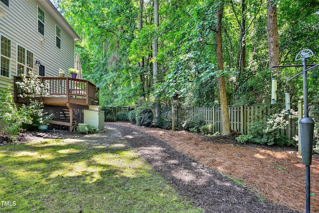 1437 Lindenberg Sq, Wake Forest, NC 27587 - view of yard with a deck and stairs