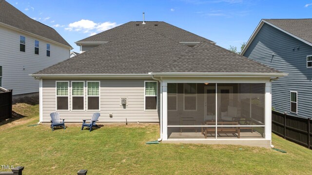 2012 Sweet Samson St, Wake Forest, NC 27587 - back of property with roof with shingles and a sunroom