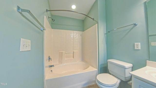 151 Braeside Ct, Cary, NC 27519 - bathroom featuring vanity, washtub / shower combination, and toilet