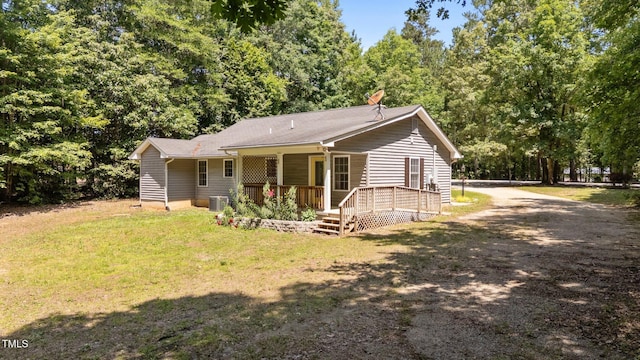 428 Long Branch Dr, Lacrosse, VA 23950 - back of house featuring a yard, driveway, and central air condition unit