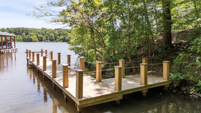 428 Long Branch Dr, Lacrosse, VA 23950 - dock area featuring a water view and a wooded view