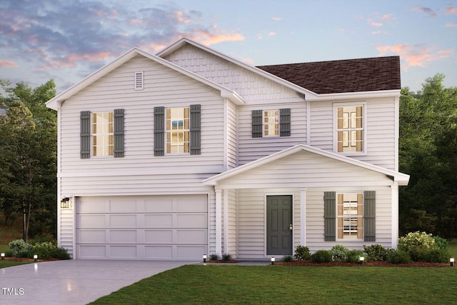 7762 Sand Pit Rd, Stantonsburg, NC 27883 - view of front facade with driveway, a garage, and a front lawn