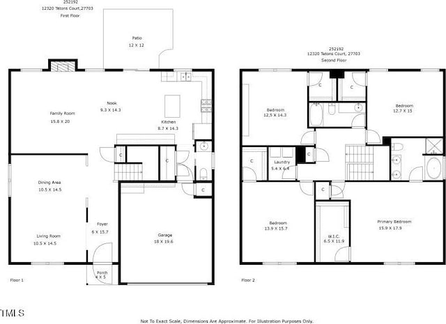 12320 Tetons Ct, Durham, NC 27703 - view of floor plan / room layout