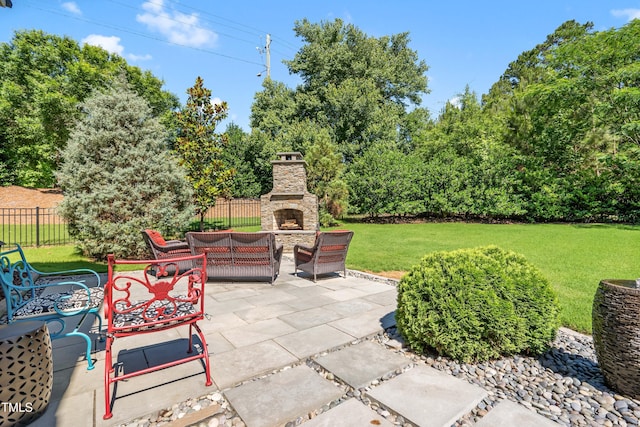 2538 Tuffeto, Apex, NC 27502 - view of patio / terrace featuring an outdoor living space with a fireplace
