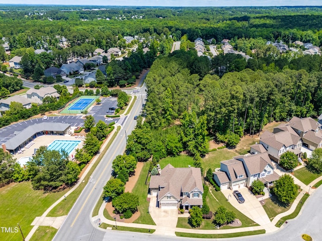 2538 Tuffeto, Apex, NC 27502 - aerial view of residential area with a heavily wooded area