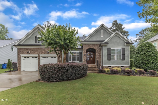 3111 Virginia Pine Ln, Apex, NC 27539 - craftsman house featuring driveway, a front yard, and crawl space