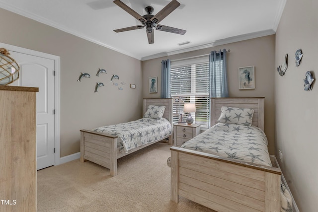 3111 Virginia Pine Ln, Apex, NC 27539 - carpeted bedroom featuring crown molding and a ceiling fan