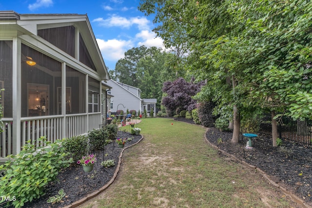 3111 Virginia Pine Ln, Apex, NC 27539 - view of grassy yard with a sunroom