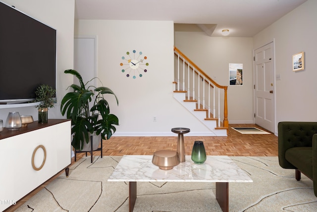 1002 Willow Dr Unit 37, Chapel Hill, NC 27514 - living area featuring baseboards and stairway