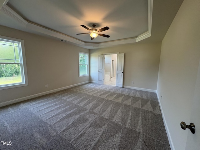 78 Mineral Springs Way, Benson, NC 27504 - spare room featuring a raised ceiling, light colored carpet, and ceiling fan