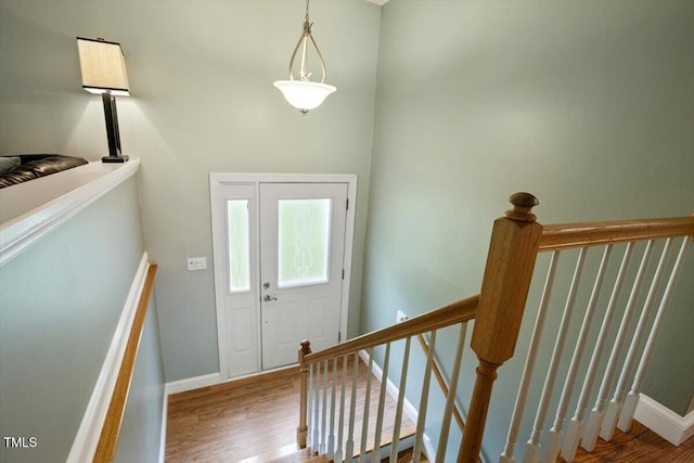 1109 Buckingham Rd, Garner, NC 27529 - entrance foyer featuring wood finished floors and baseboards