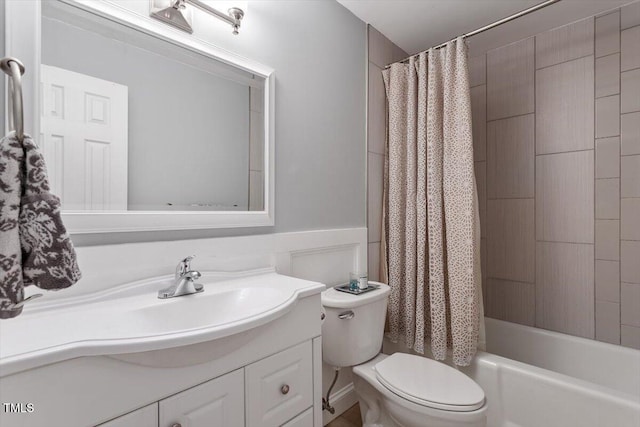 1109 Buckingham Rd, Garner, NC 27529 - bathroom with vanity, toilet, and shower / bath combo