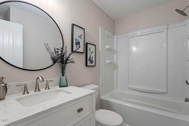 2612 Glenbrook Dr, Durham, NC 27704 - bathroom featuring toilet, vanity, and shower / bathtub combination