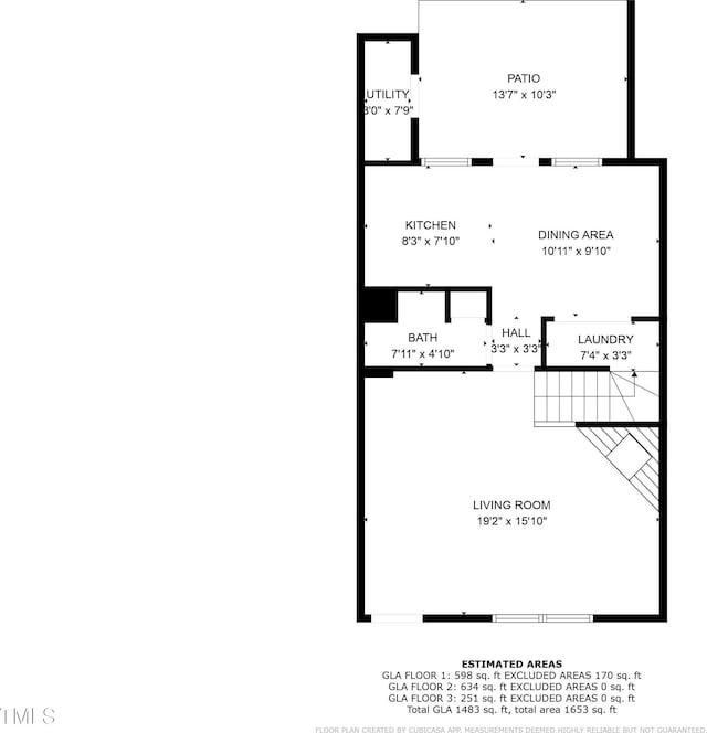 708 Powell Dr Unit B, Raleigh, NC 27606 - home floor plan