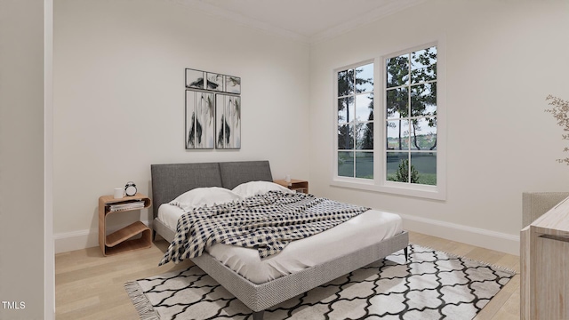 5013 Coronado, Raleigh, NC 27609 - bedroom featuring light wood-style floors, ornamental molding, and baseboards