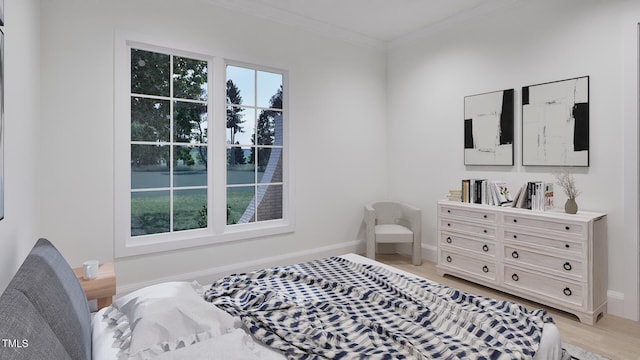 5013 Coronado, Raleigh, NC 27609 - bedroom featuring ornamental molding, light wood-style floors, and baseboards