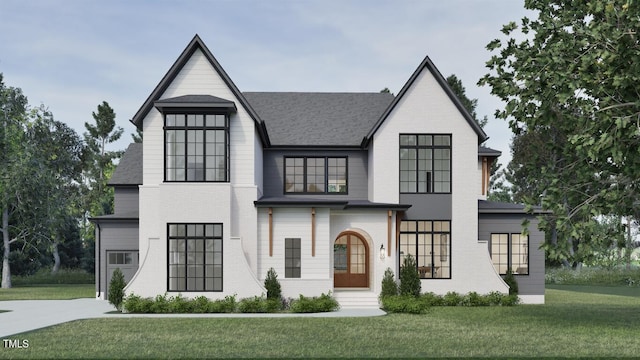 5013 Coronado, Raleigh, NC 27609 - modern farmhouse featuring a front yard and roof with shingles