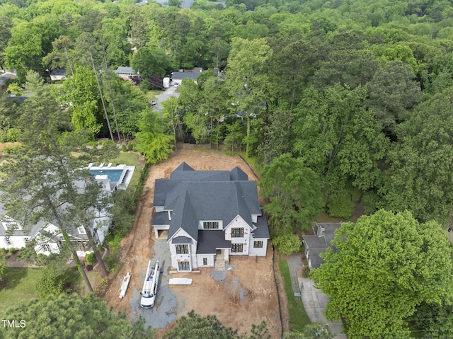 5013 Coronado, Raleigh, NC 27609 - view from above of property featuring a forest