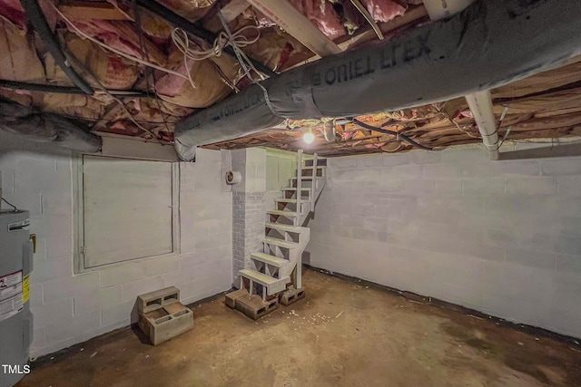 111 Dee Long Rd, Roxboro, NC 27574 - unfinished below grade area featuring electric water heater