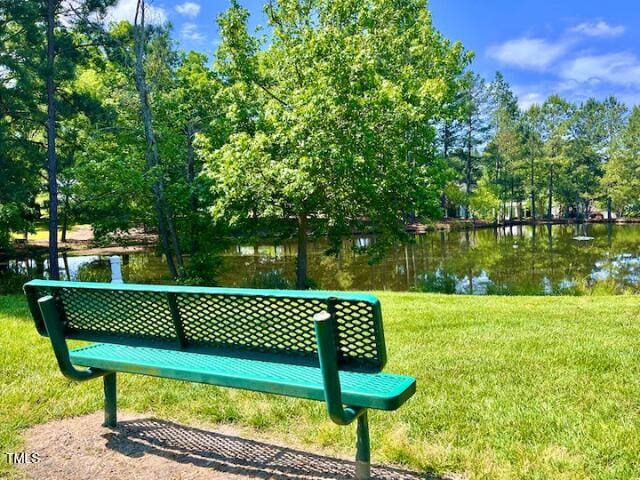 30155 Pharr, Chapel Hill, NC 27517 - view of community featuring a water view, a yard, and view of wooded area