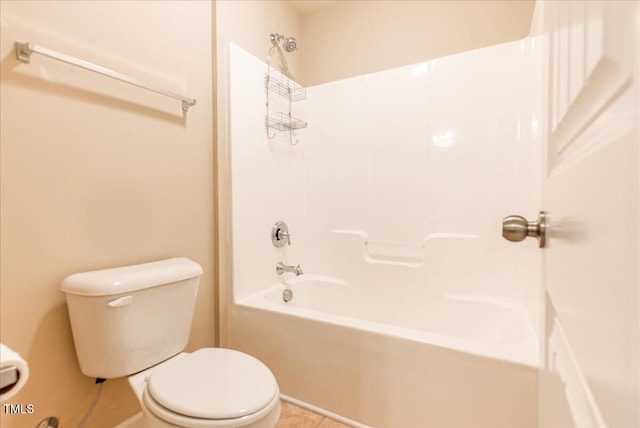 145 Torrey Heights Ln, Durham, NC 27703 - full bath featuring toilet, shower / bathtub combination, and tile patterned flooring
