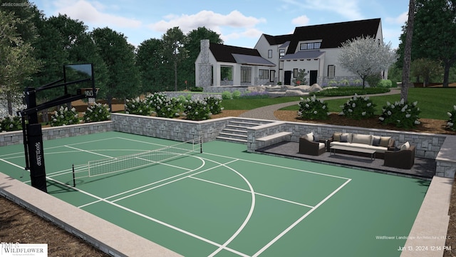 1132 Wimbleton Dr, Raleigh, NC 27609 - view of sport court with a tennis court and community basketball court