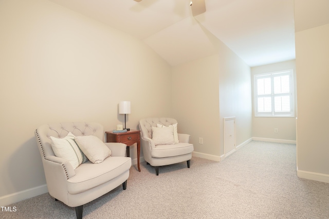 128 Olde Manor Ct, Siler City, NC 27344 - living area featuring a ceiling fan, baseboards, and carpet flooring
