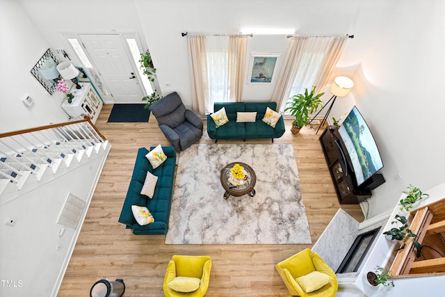 4705 Royal Troon Dr, Raleigh, NC 27604 - living area featuring wood finished floors