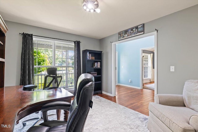 947 Middle Ground Ave, Rolesville, NC 27571 - office area with wood finished floors and baseboards