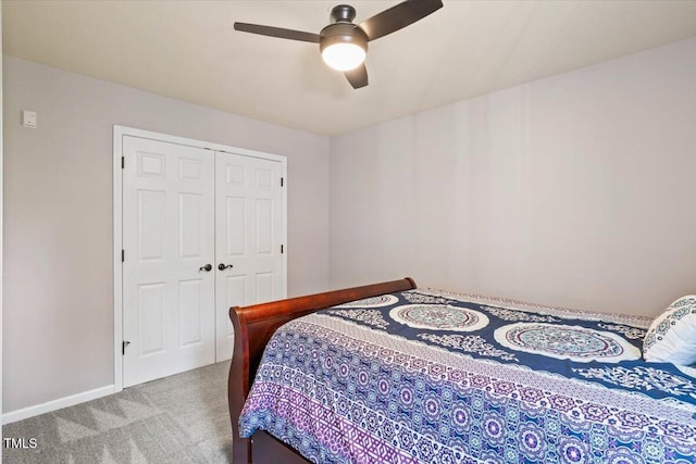 947 Middle Ground Ave, Rolesville, NC 27571 - bedroom with carpet, a closet, and ceiling fan